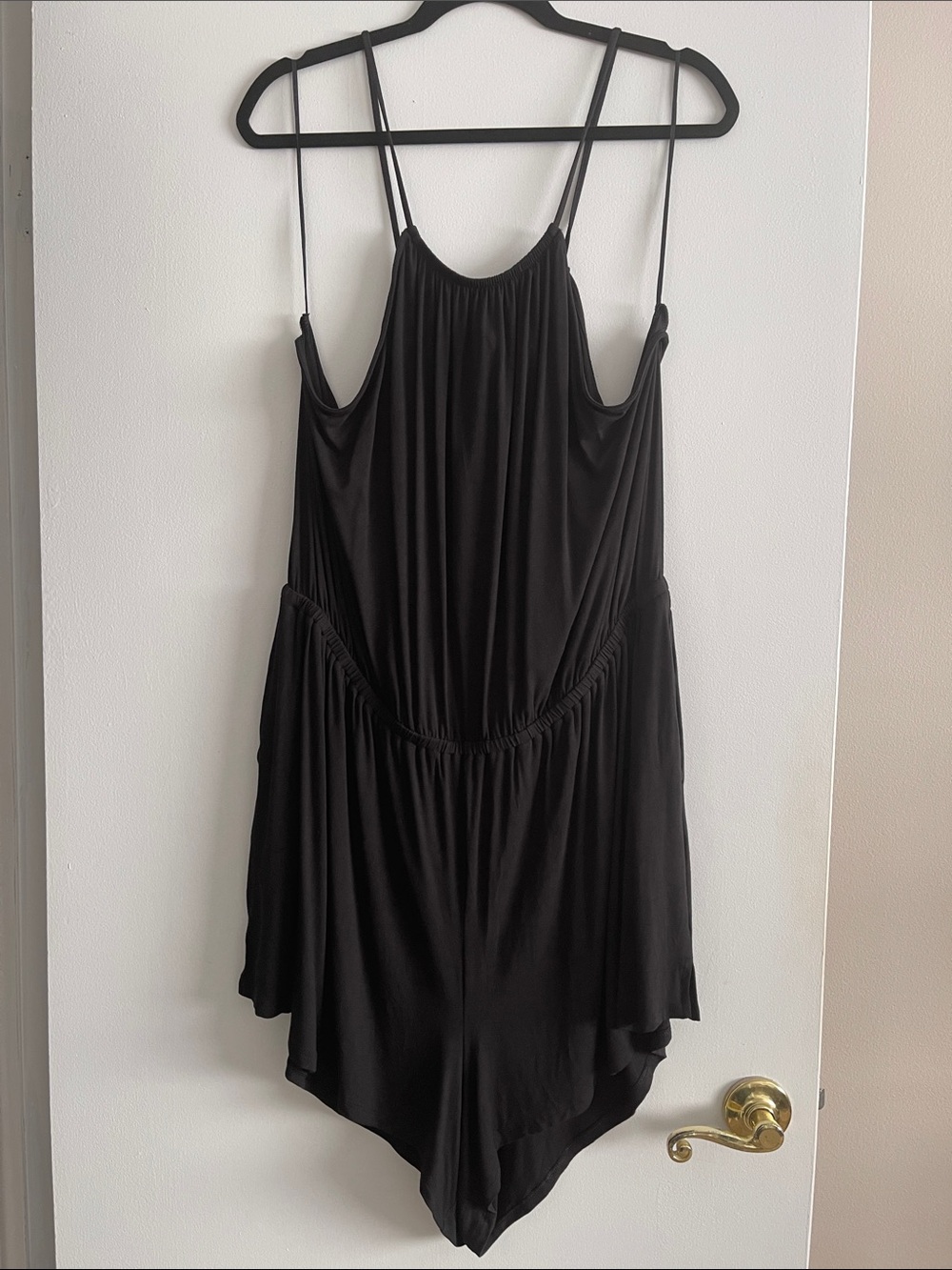Old Navy Black Sleeveless Tie-Neck Romper